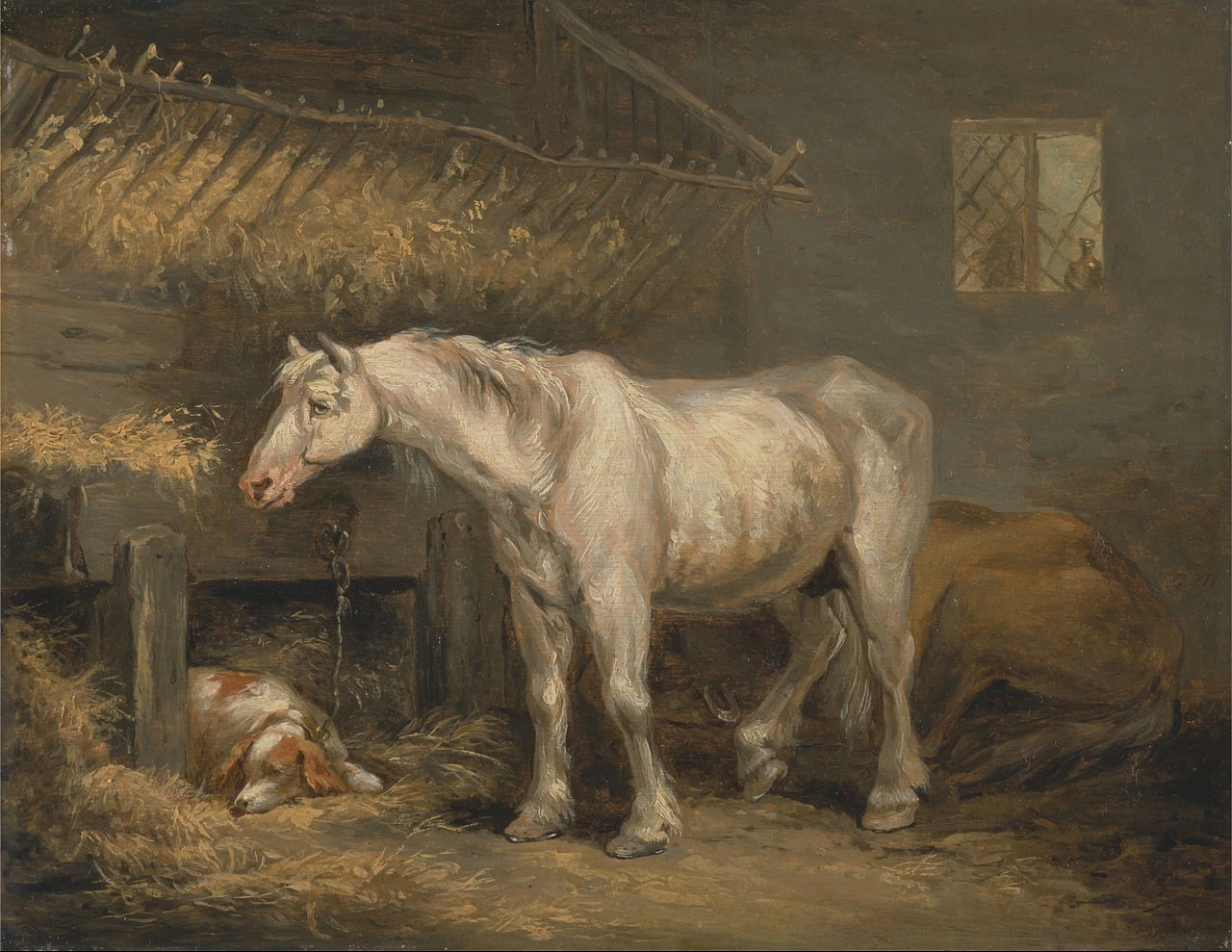 Vecchi cavalli con un cane in una stalla - Yale Center for British Art